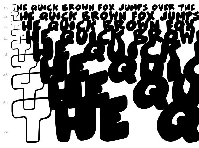 Zebra Blobs font waterfall